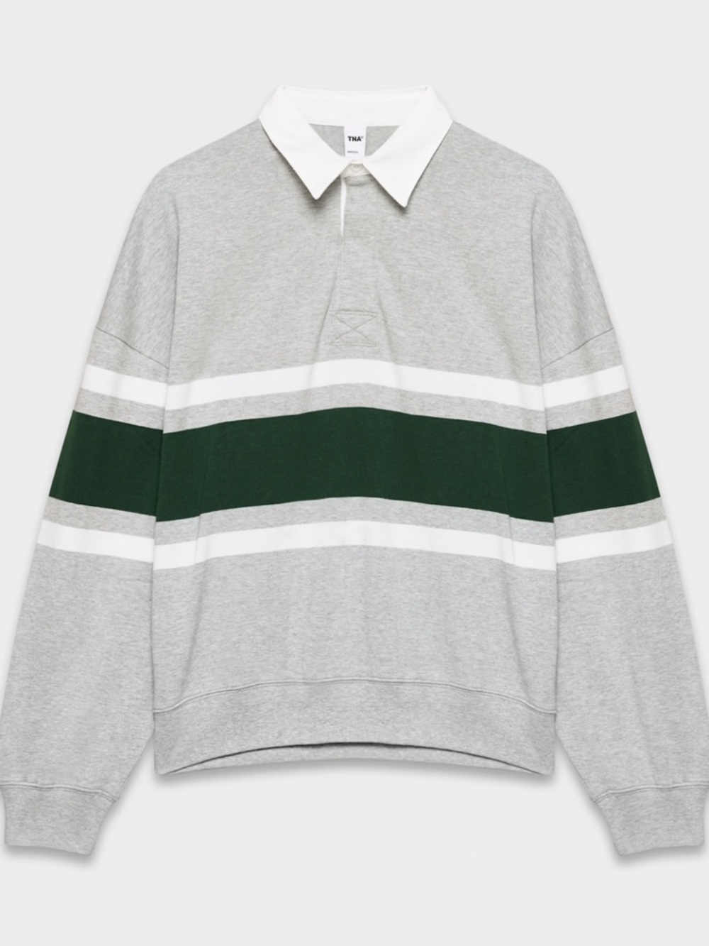 Aritzia TNA Mighty Cotton Lomu Polo (Hthr Chrm/Campus Gr)
